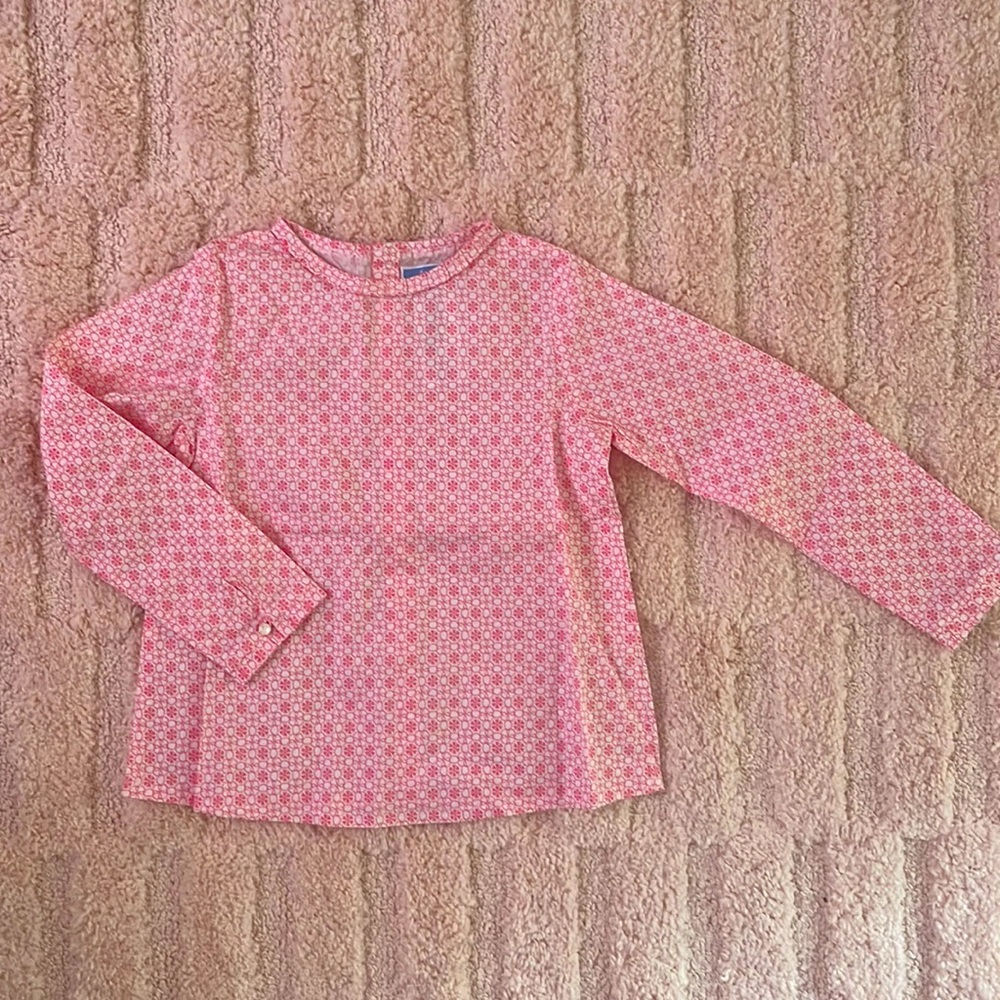 Jacadi pink and white floral pattern top